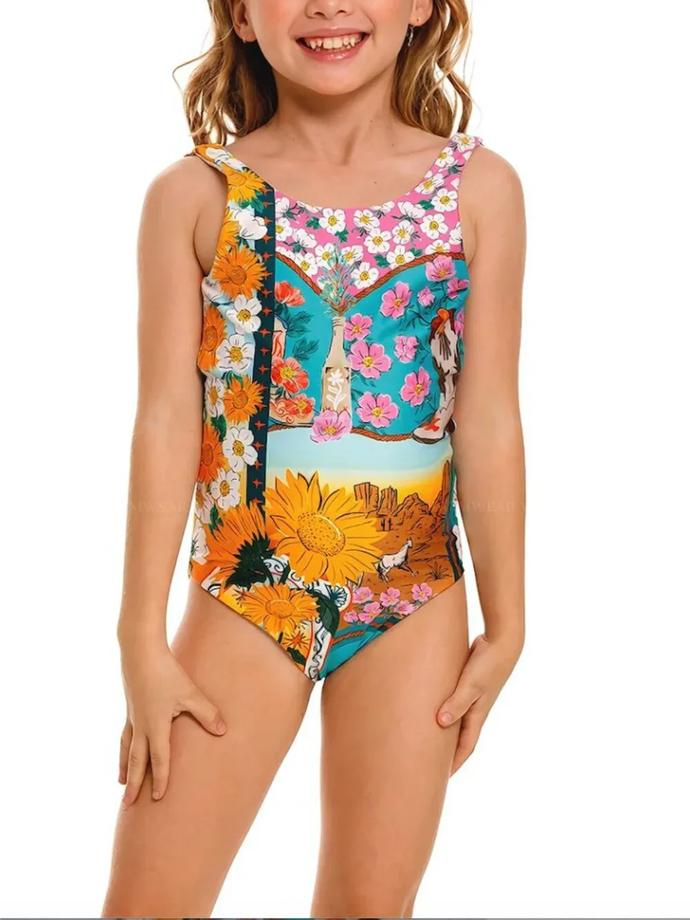 Agua Bendita Reversible Swimsuit Girls Sz 14